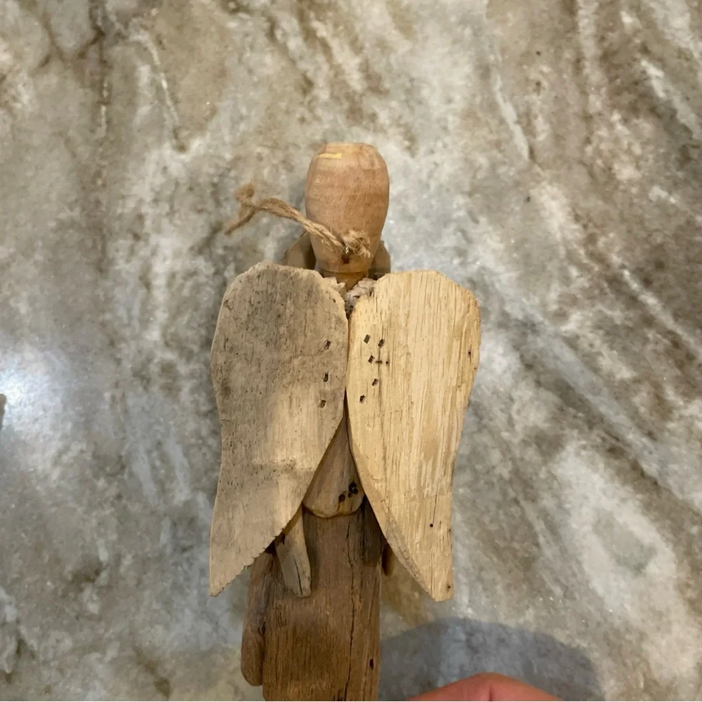 Rustic Drift Wood Angel Christmas Ornament